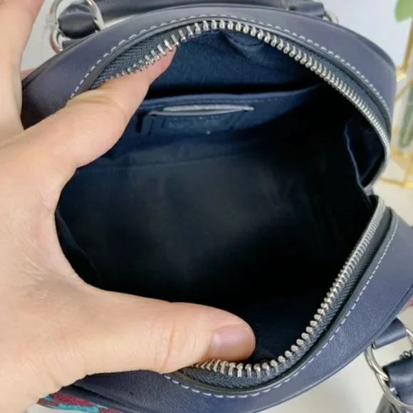 NWT COACH SYDNEY SATCHEL with HOUNDSTOOTH DESIGN CJ628 - Picture 7 of 13